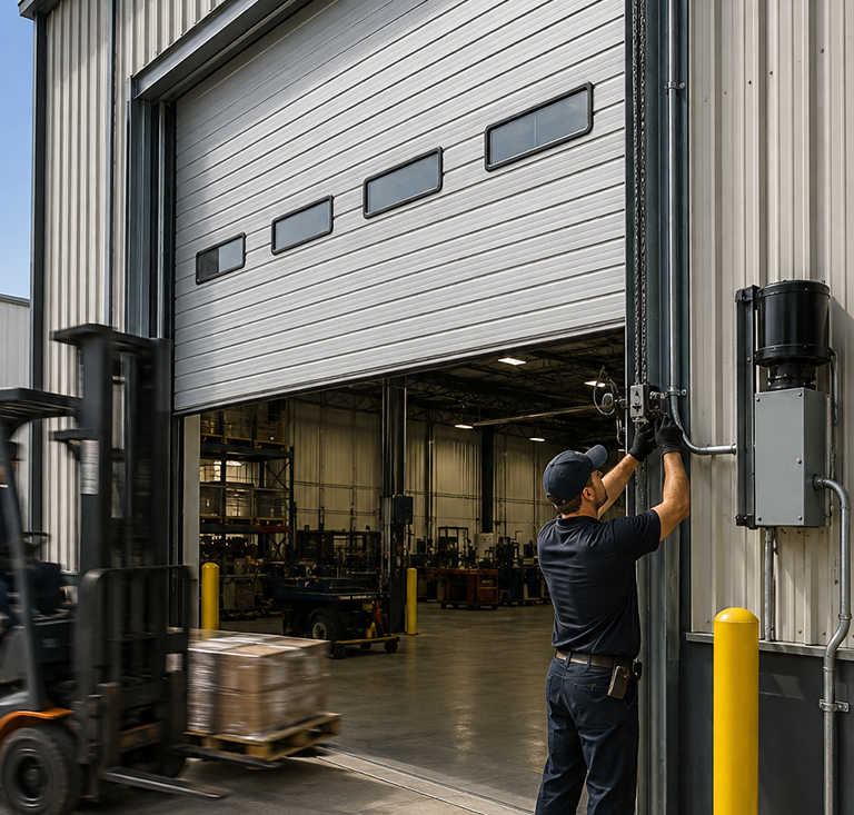 Heavy-duty commercial overhead garage door service