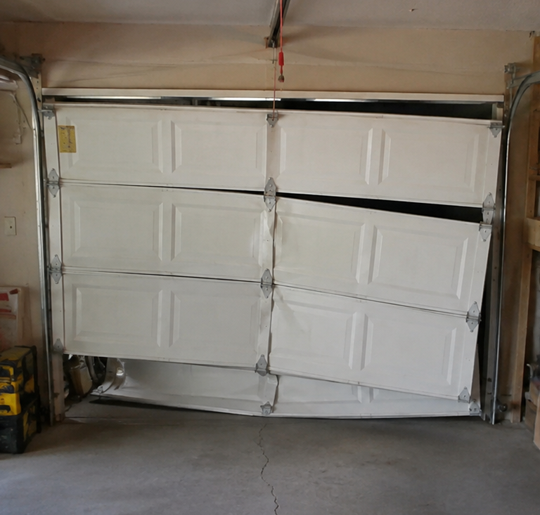 Garage door before service